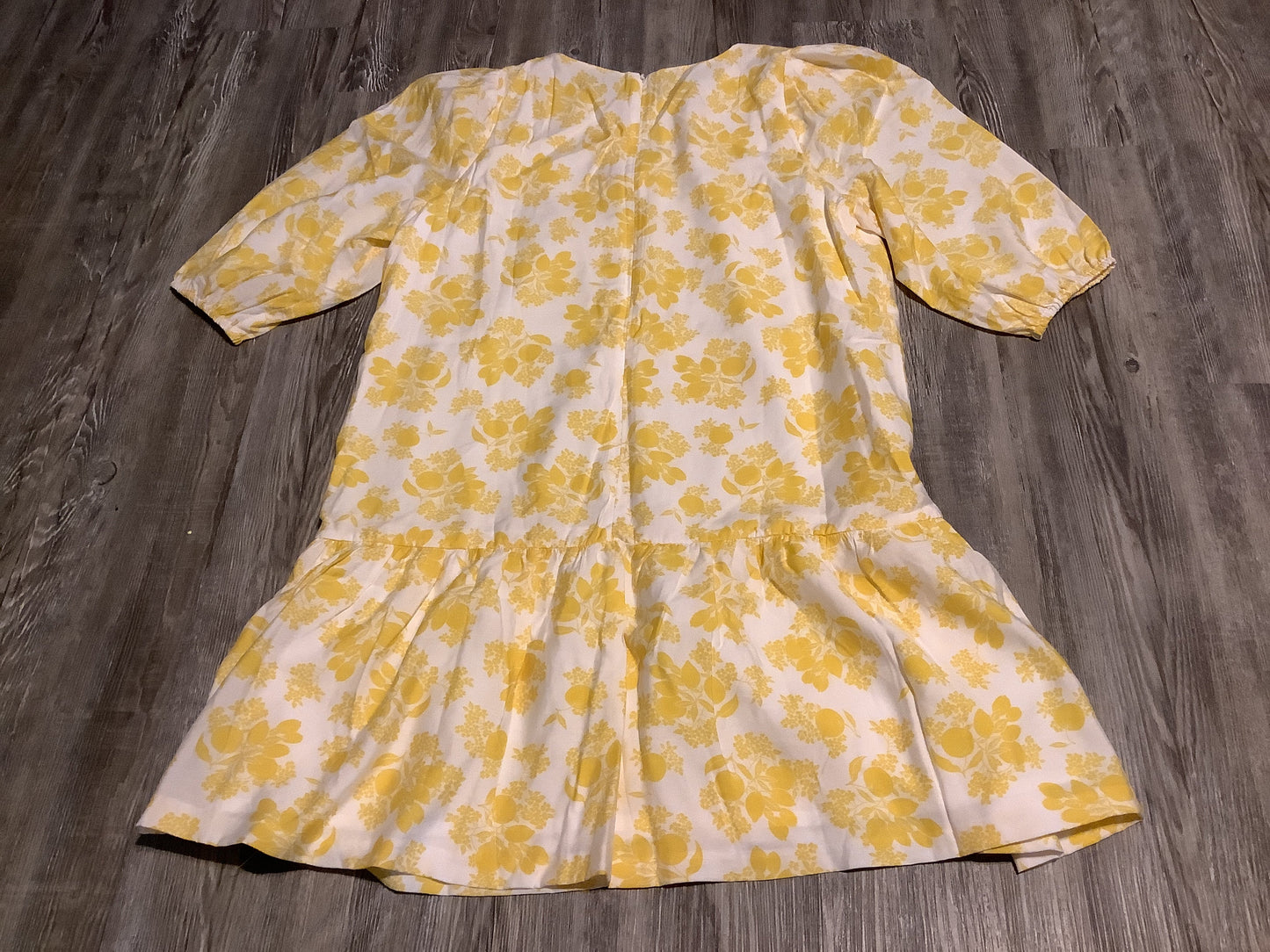 Dress Casual Midi By Ann Taylor In White & Yellow, Size: Petite   Xl