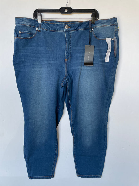 Jeans Skinny By Tahari By Arthur Levine In Blue Denim, Size: 22