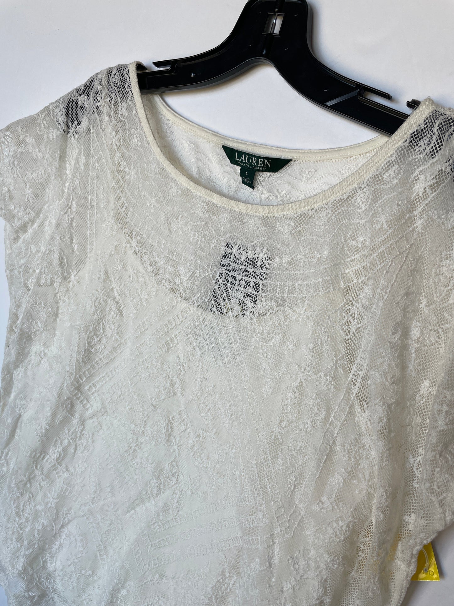 Top Short Sleeve By Lauren By Ralph Lauren In White, Size: L