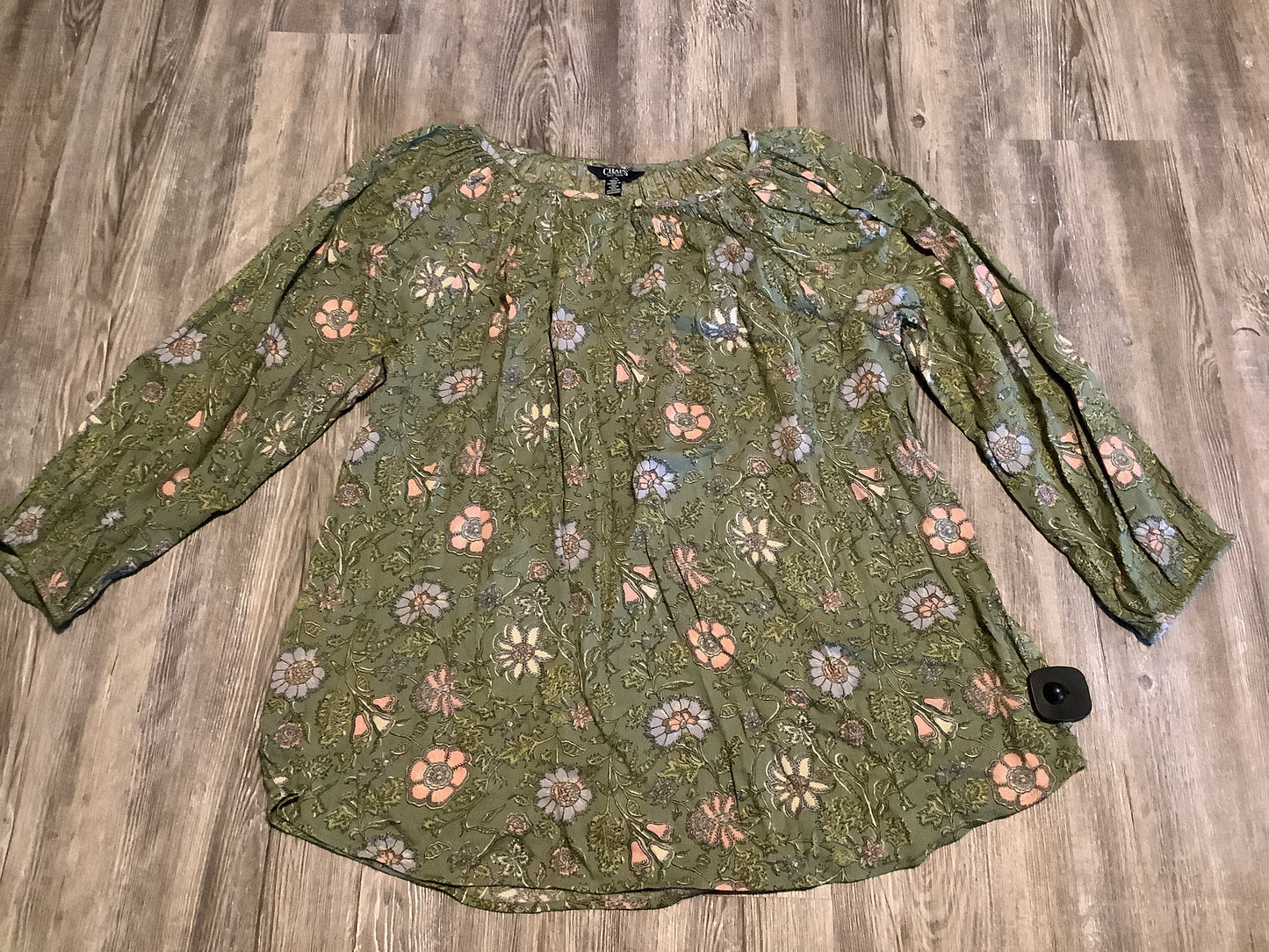 Top Long Sleeve By Chaps In Green, Size: L