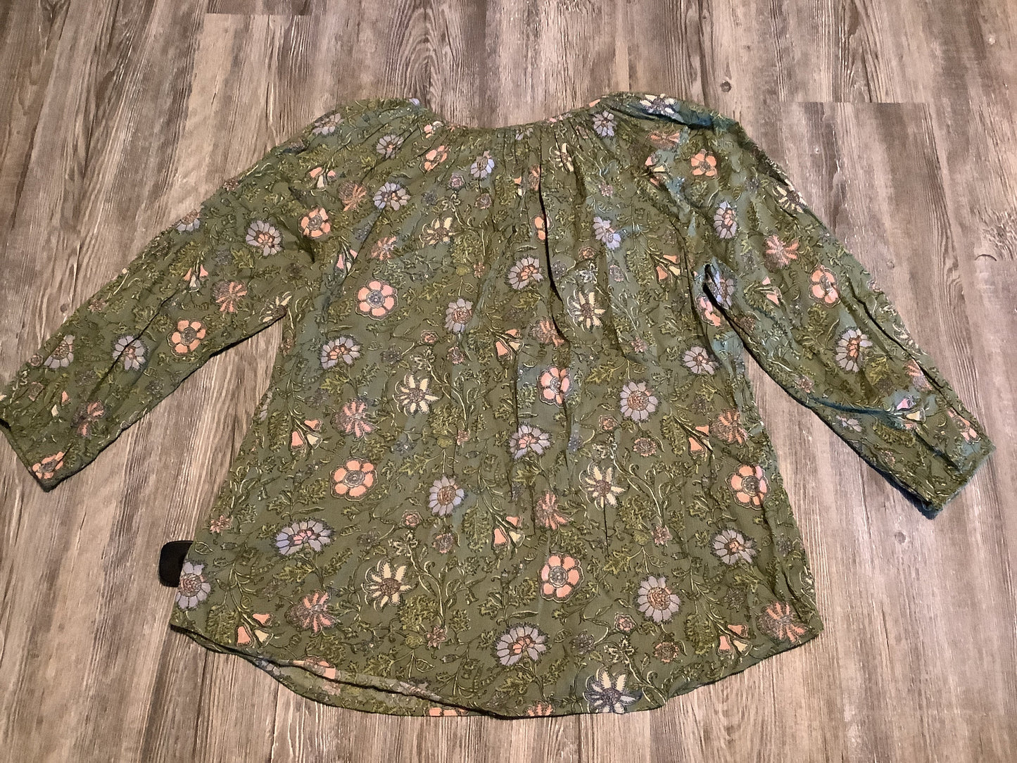 Top Long Sleeve By Chaps In Green, Size: L