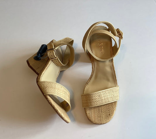 Sandals Heels Block By J. Crew In Tan, Size: 6