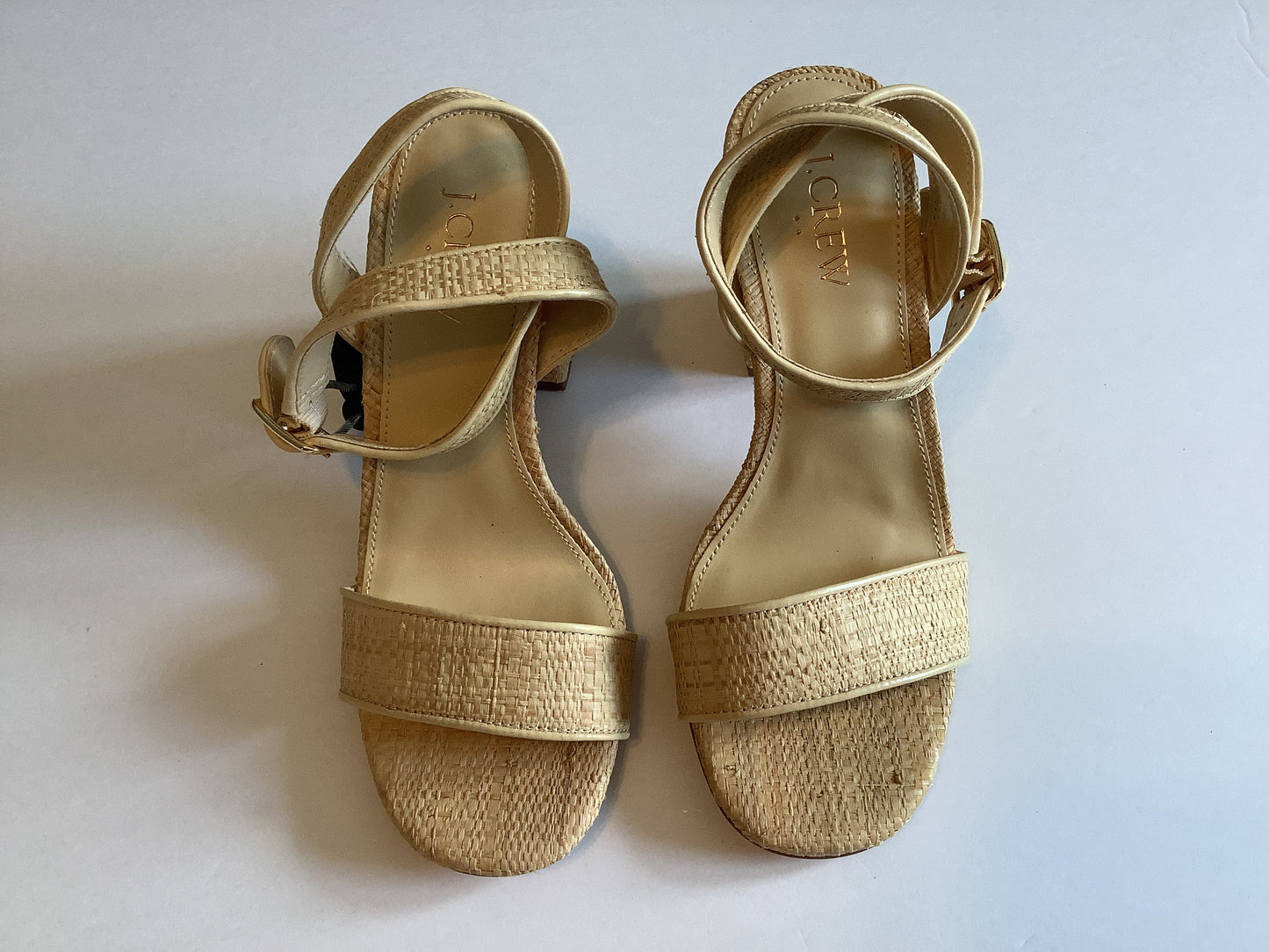 Sandals Heels Block By J. Crew In Tan, Size: 6