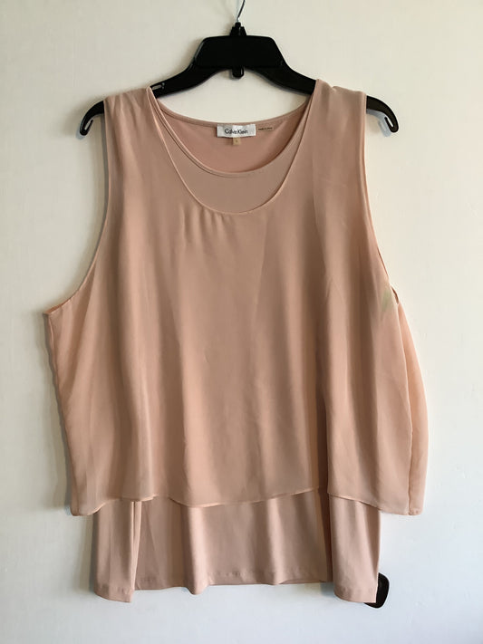 Top Sleeveless By Calvin Klein In Pink, Size: L