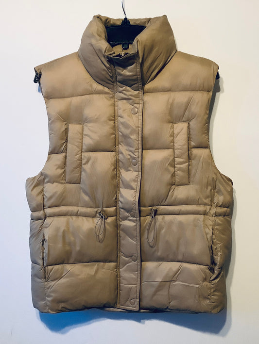 Vest Puffer & Quilted By Love Tree In Tan, Size: S