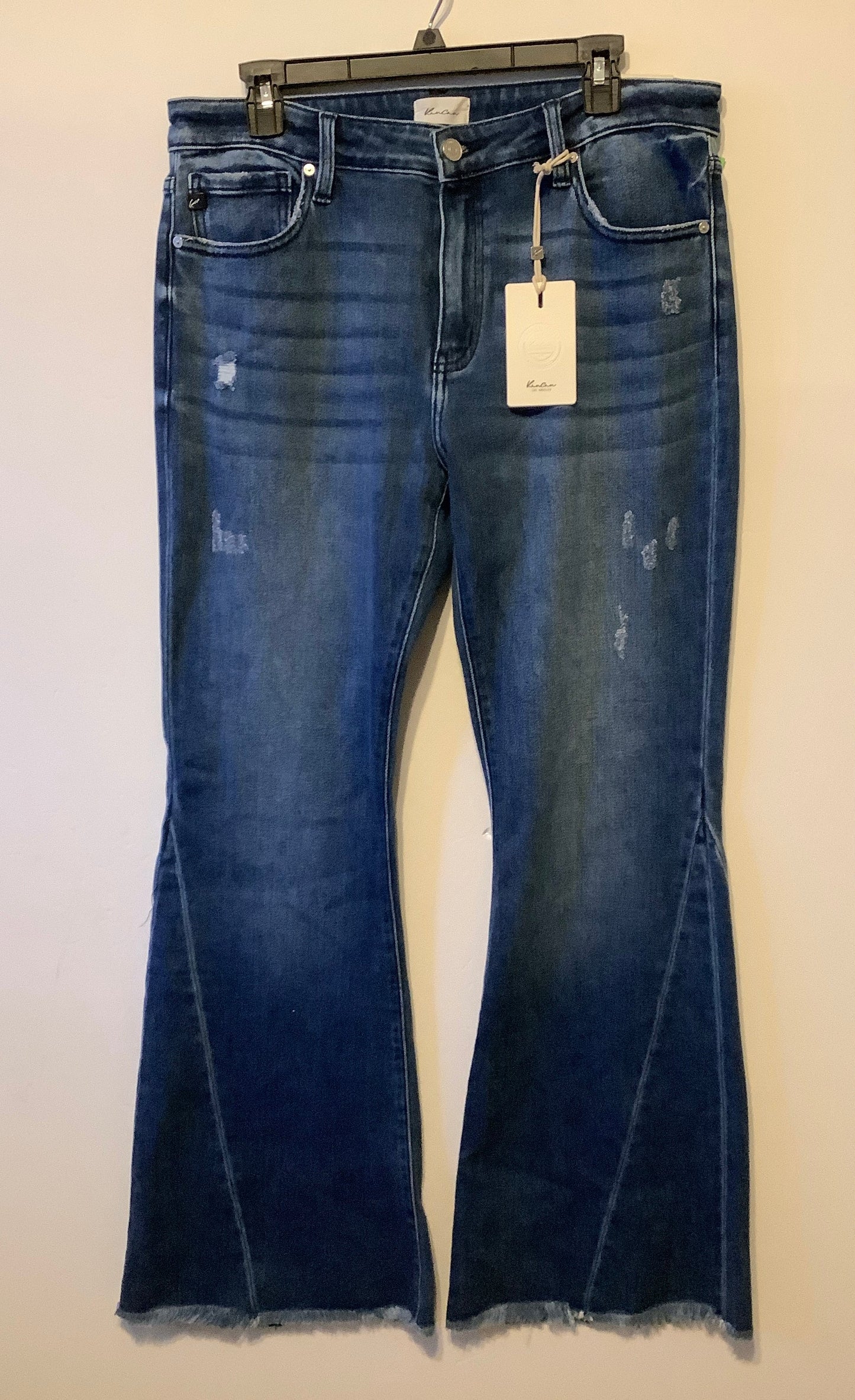 Jeans Flared By Kancan In Blue Denim, Size: 12