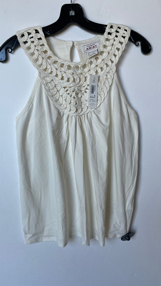 Top Sleeveless By Ariat In Cream, Size: M