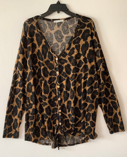 Top Long Sleeve By Reborn J In Animal Print, Size: 3x