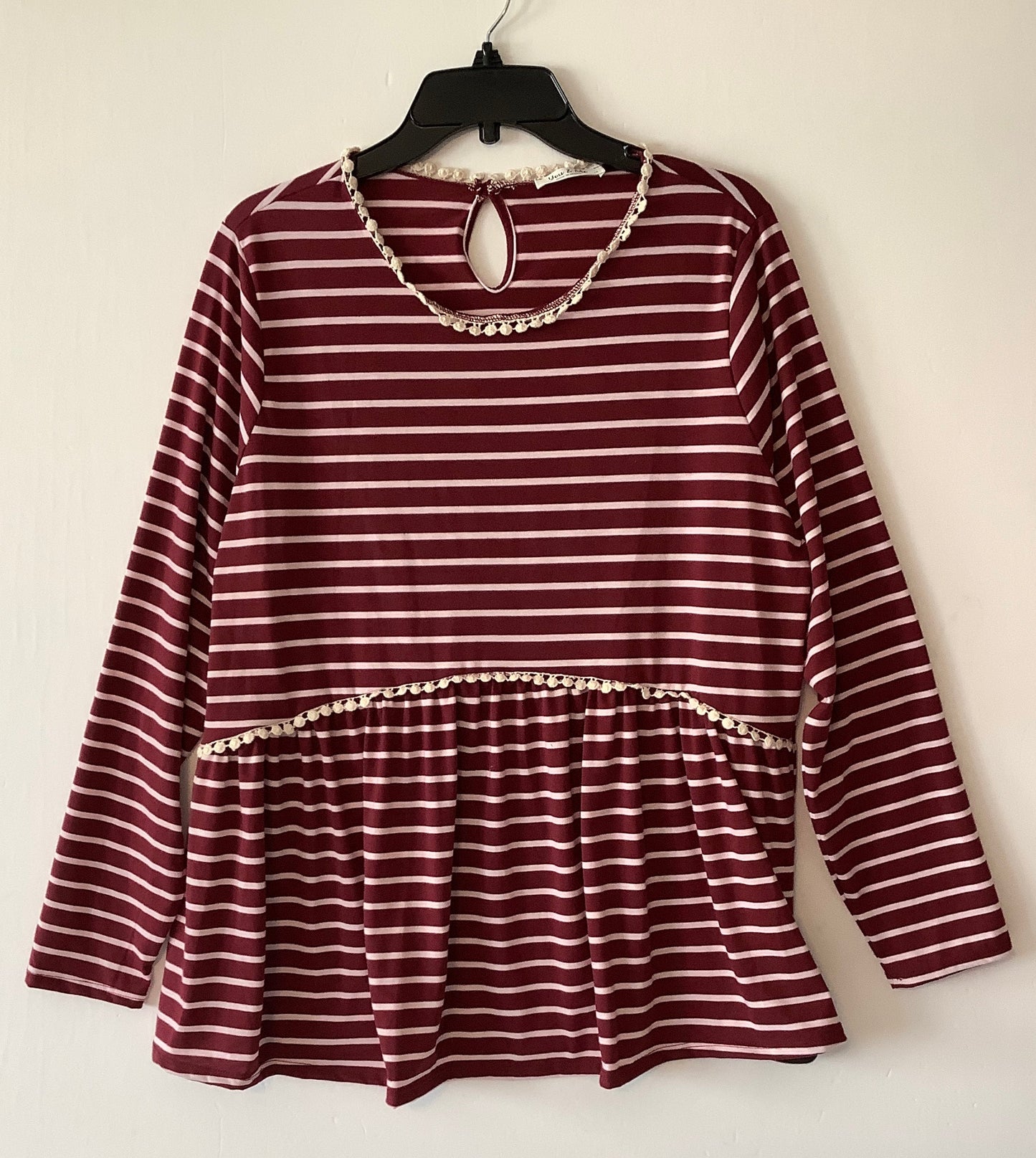 Top Long Sleeve By Clothes Mentor In Striped Pattern, Size: 1x