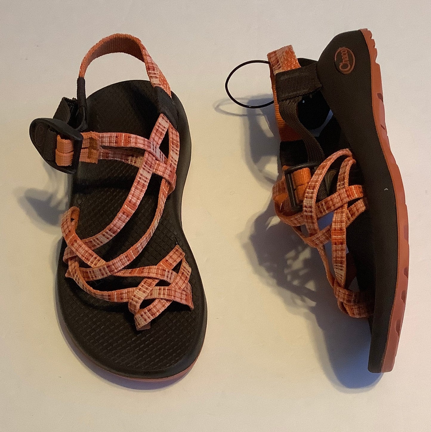 Sandals Flats By Chacos In Brown & Orange, Size: 6