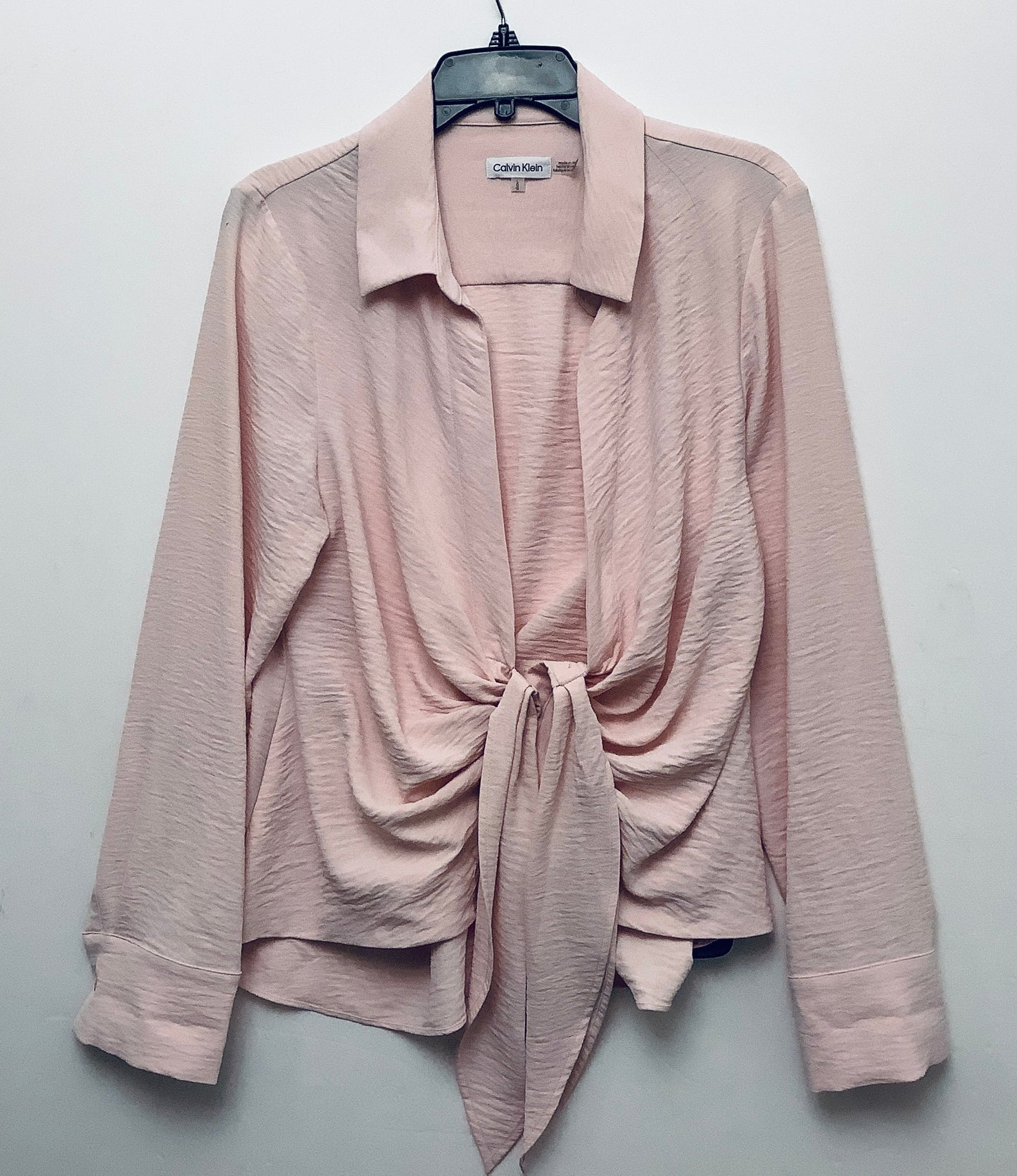 Top Long Sleeve By Calvin Klein In Pink, Size: L