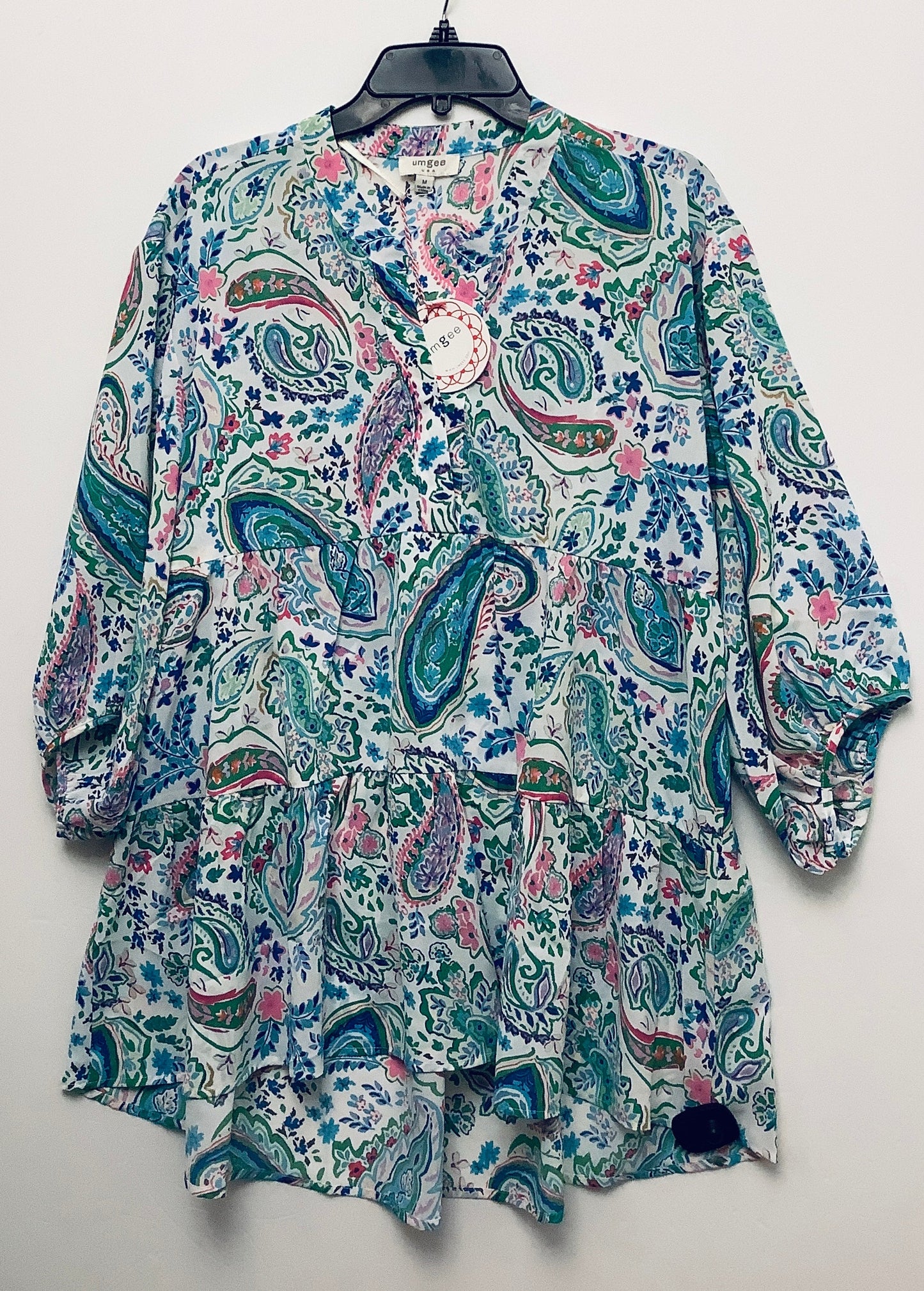 Top Long Sleeve By Umgee In Blue & Green, Size: M