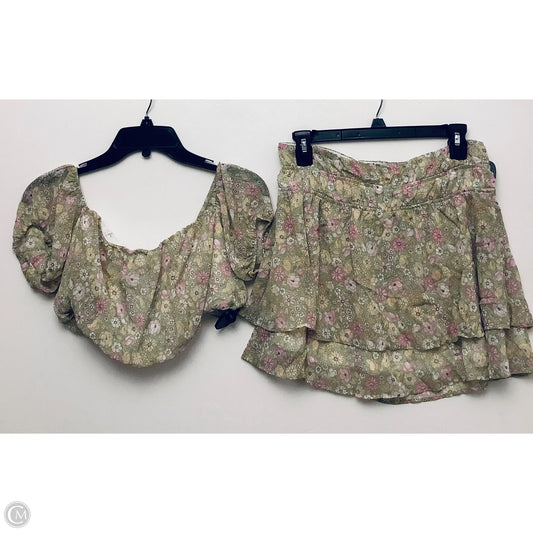 Skirt Set 2pc By Le Lis In Floral Print, Size: L