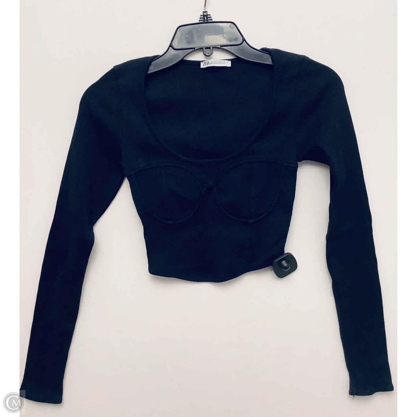 Top Long Sleeve By Zara In Black, Size: S