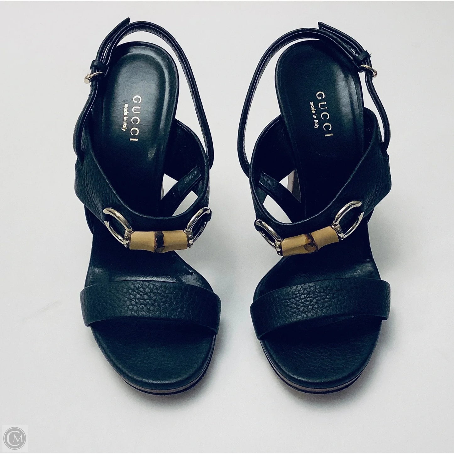 Shoes Luxury Designer By Gucci In Black, Size: 6.5