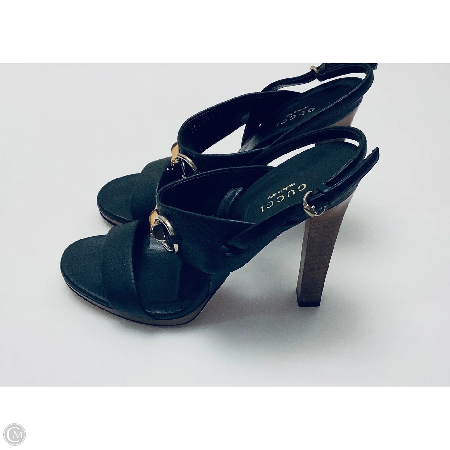 Shoes Luxury Designer By Gucci In Black, Size: 6.5