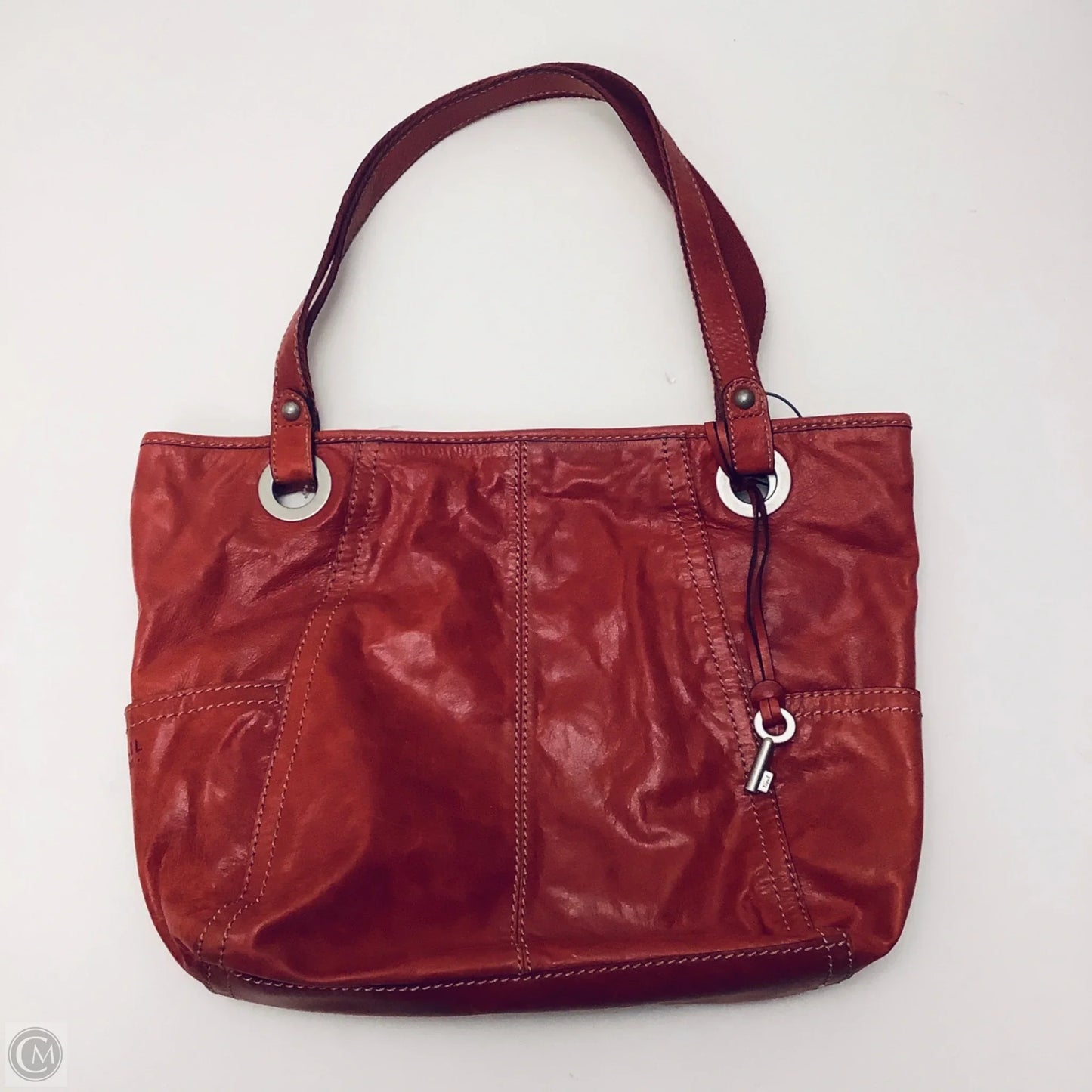 Handbag Leather By Fossil, Size: Large