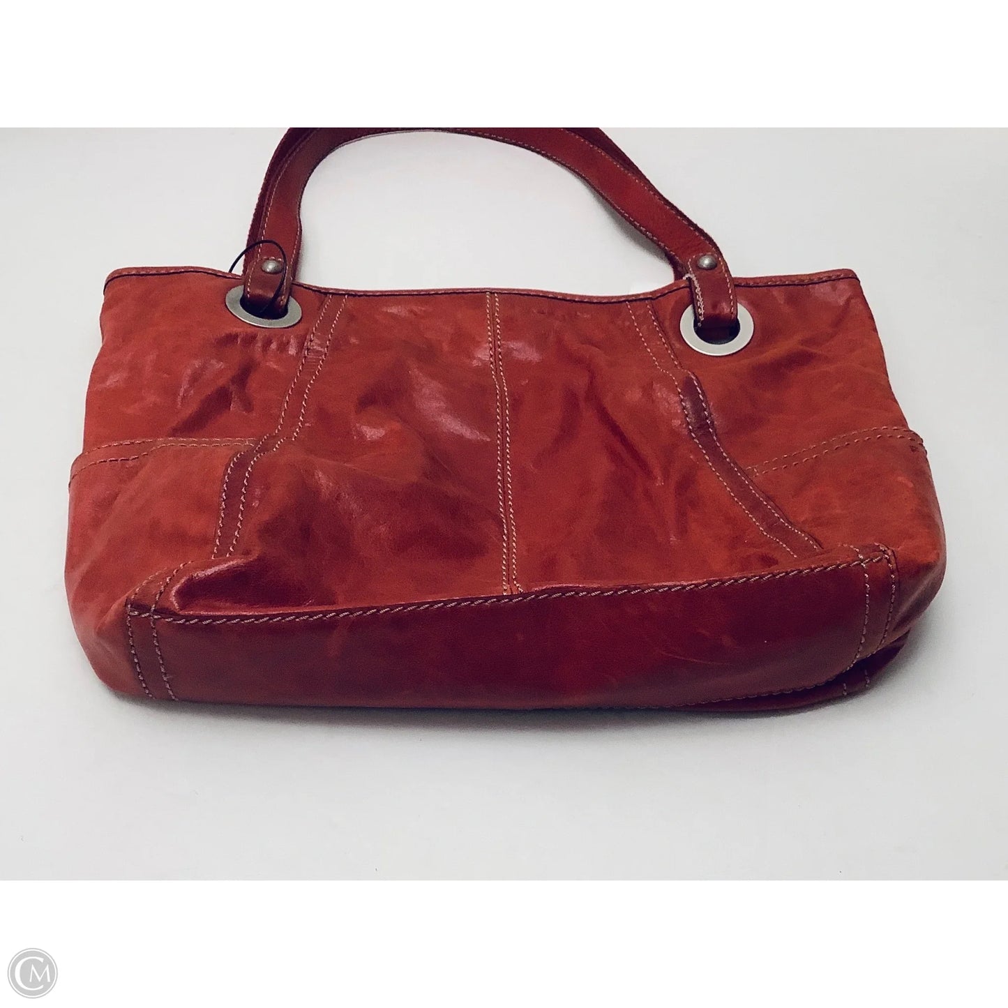 Handbag Leather By Fossil, Size: Large