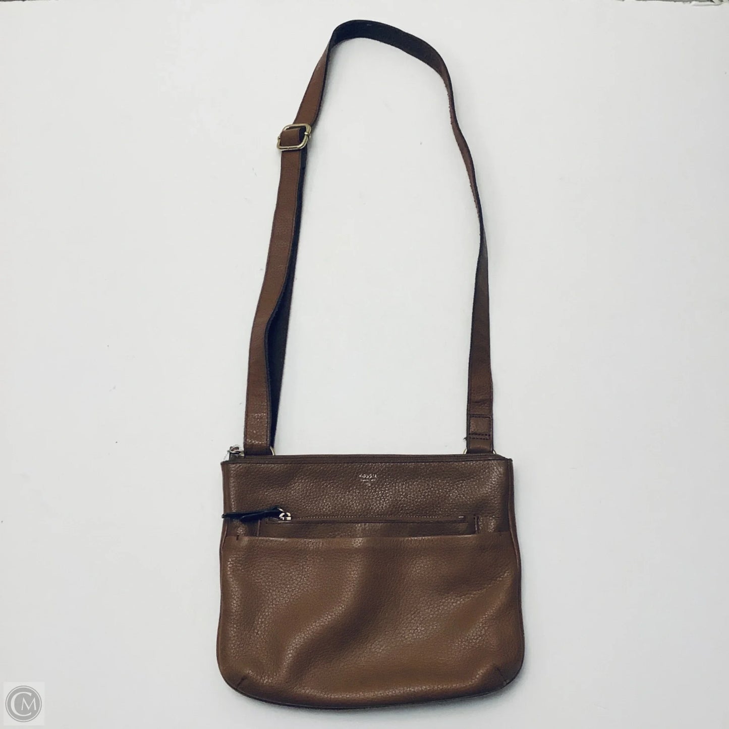 Handbag Leather By Fossil, Size: Medium