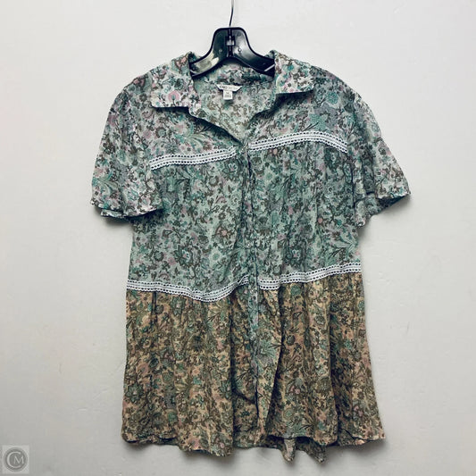 Top Short Sleeve By Cato In Floral Print, Size: M