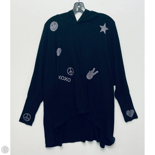 Sweatshirt Hoodie By Lauren Moshi In Black, Size: Xl