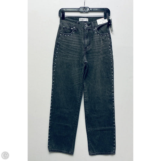 Jeans Straight By Abercrombie And Fitch In Black Denim, Size: 0