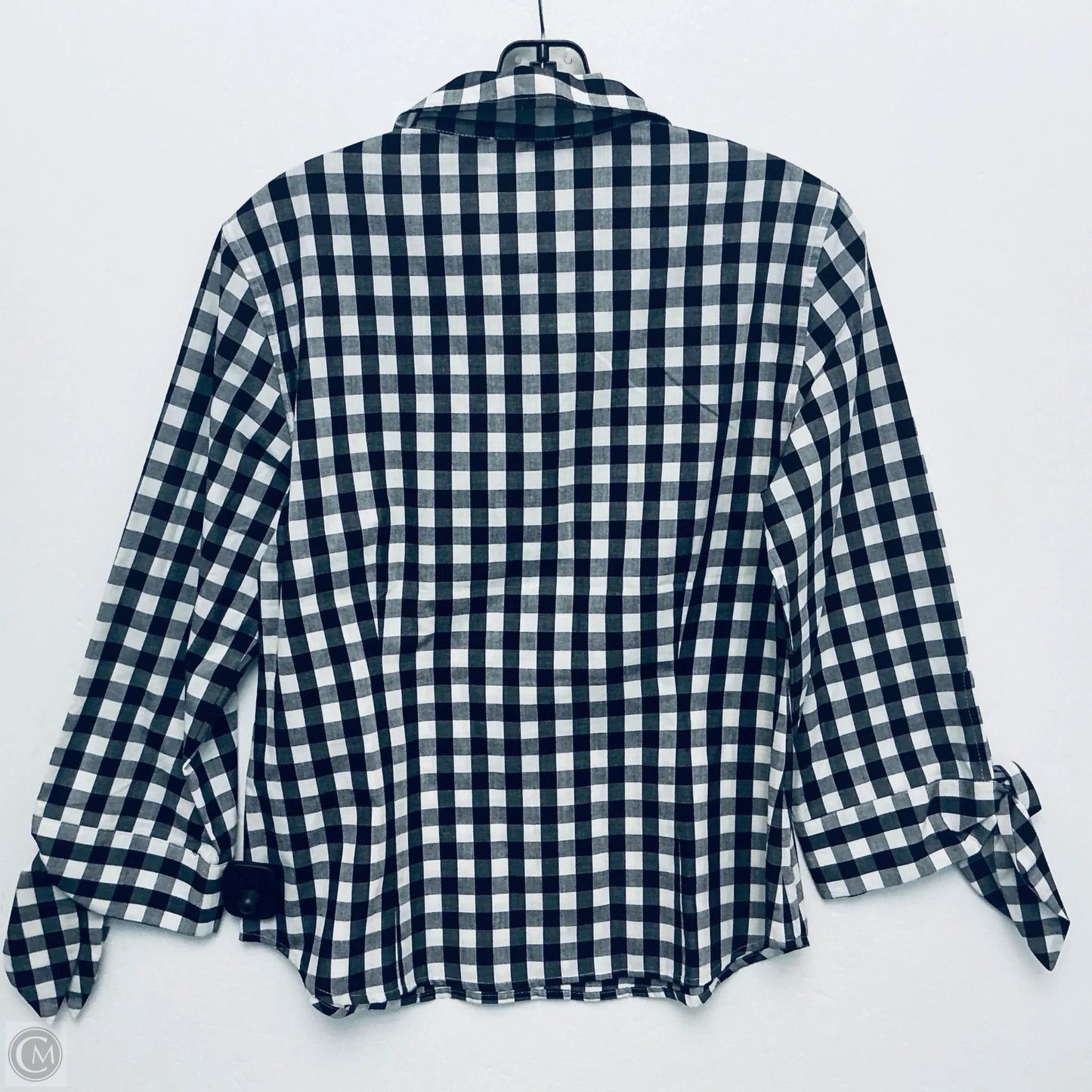 Top Long Sleeve By Calvin Klein In Checkered Pattern, Size: S