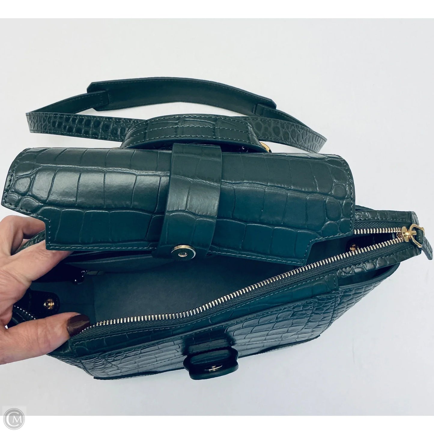 Handbag Leather By Cma, Size: Medium