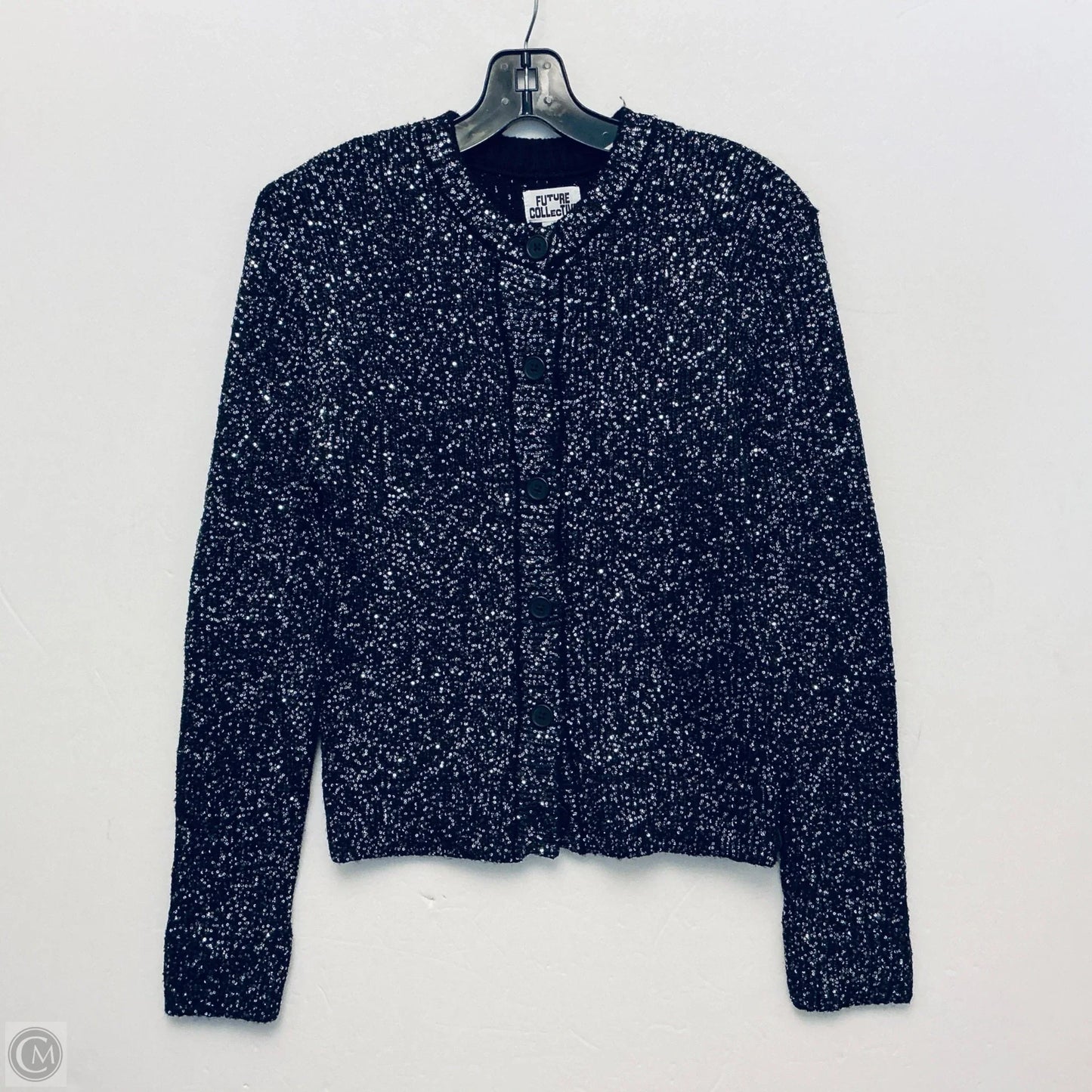 Sweater Cardigan By Future Collective In Silver, Size: Xs