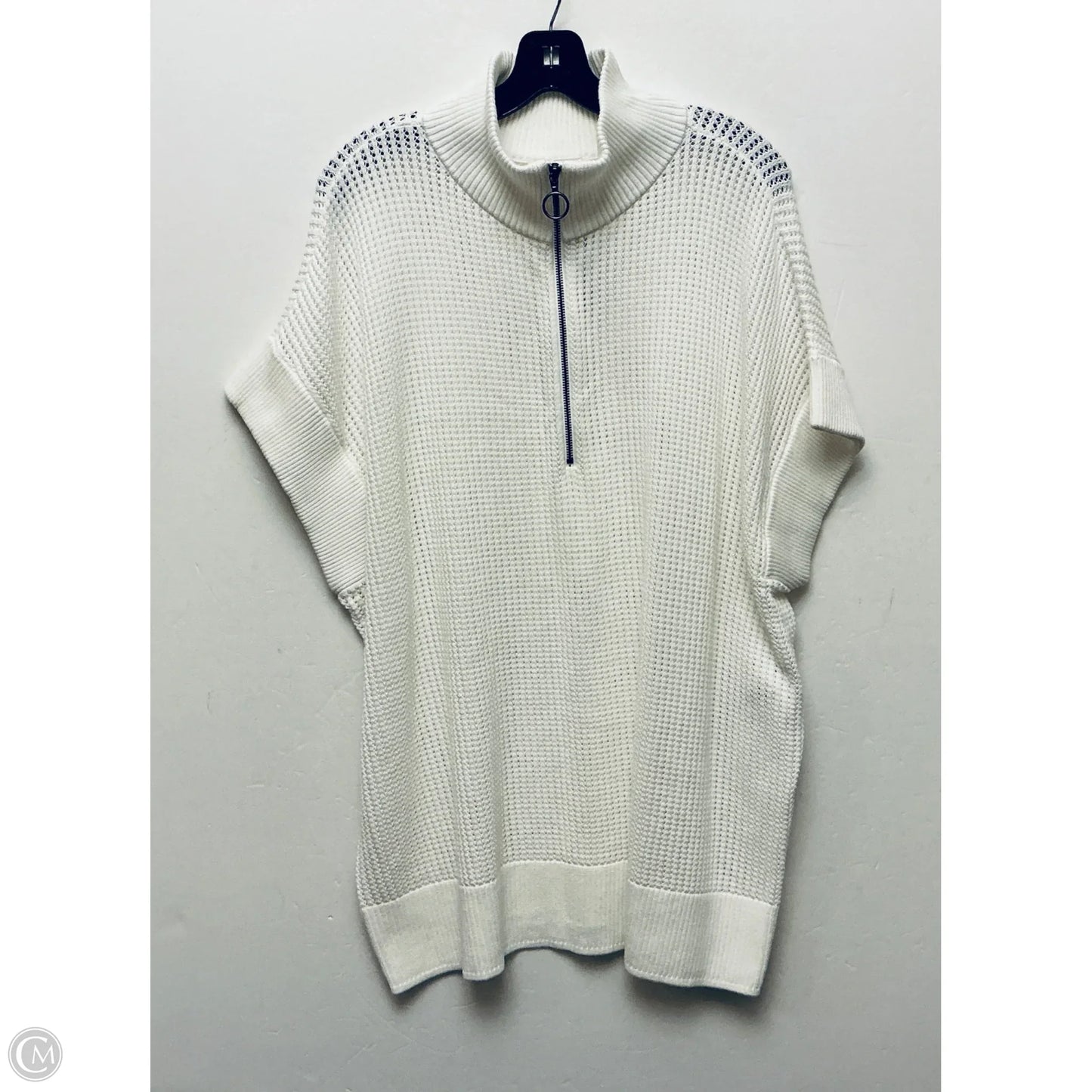 Sweater Short Sleeve By Livi Active In White, Size: 2x