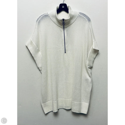 Sweater Short Sleeve By Livi Active In White, Size: 2x