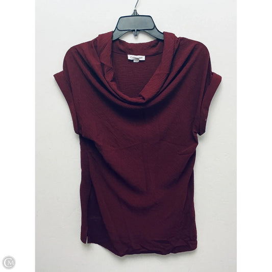 Top Short Sleeve By Calvin Klein In Maroon, Size: S