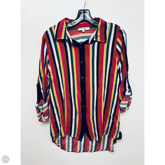 Top Long Sleeve By Andree By Unit In Striped Pattern, Size: M