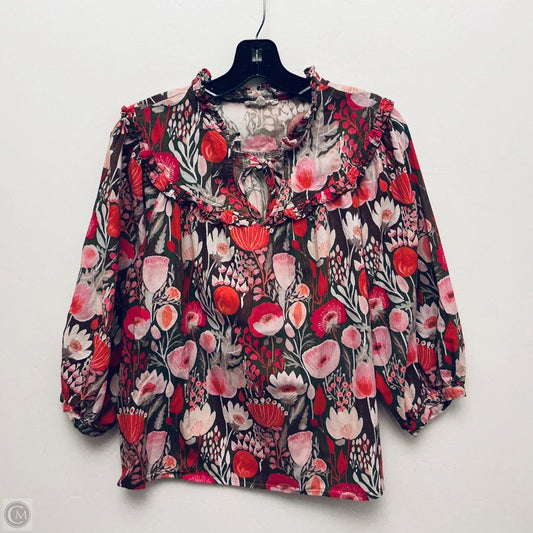 Top Long Sleeve By Entro In Floral Print, Size: M