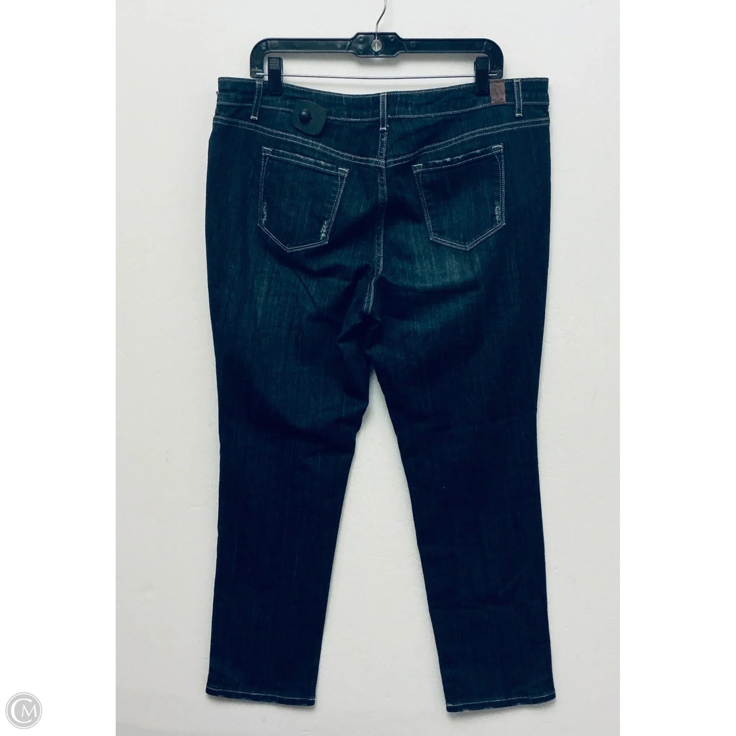 Jeans Straight By Simply Vera In Blue Denim, Size: 16