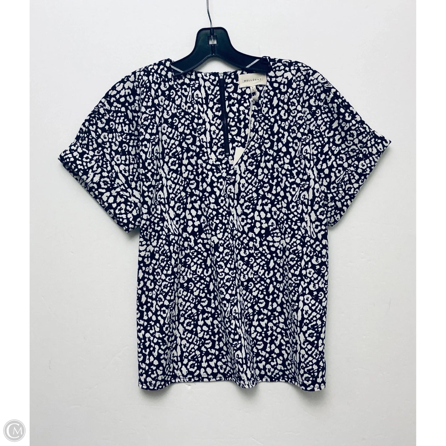Top Short Sleeve By Melloday In Black & White, Size: S