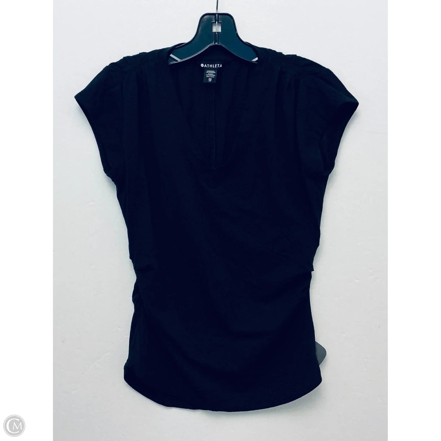 Athletic Top Short Sleeve By Athleta In Black, Size: Xs