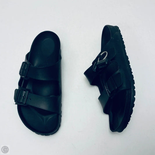 Sandals Flats By Birkenstock In Black, Size: 11