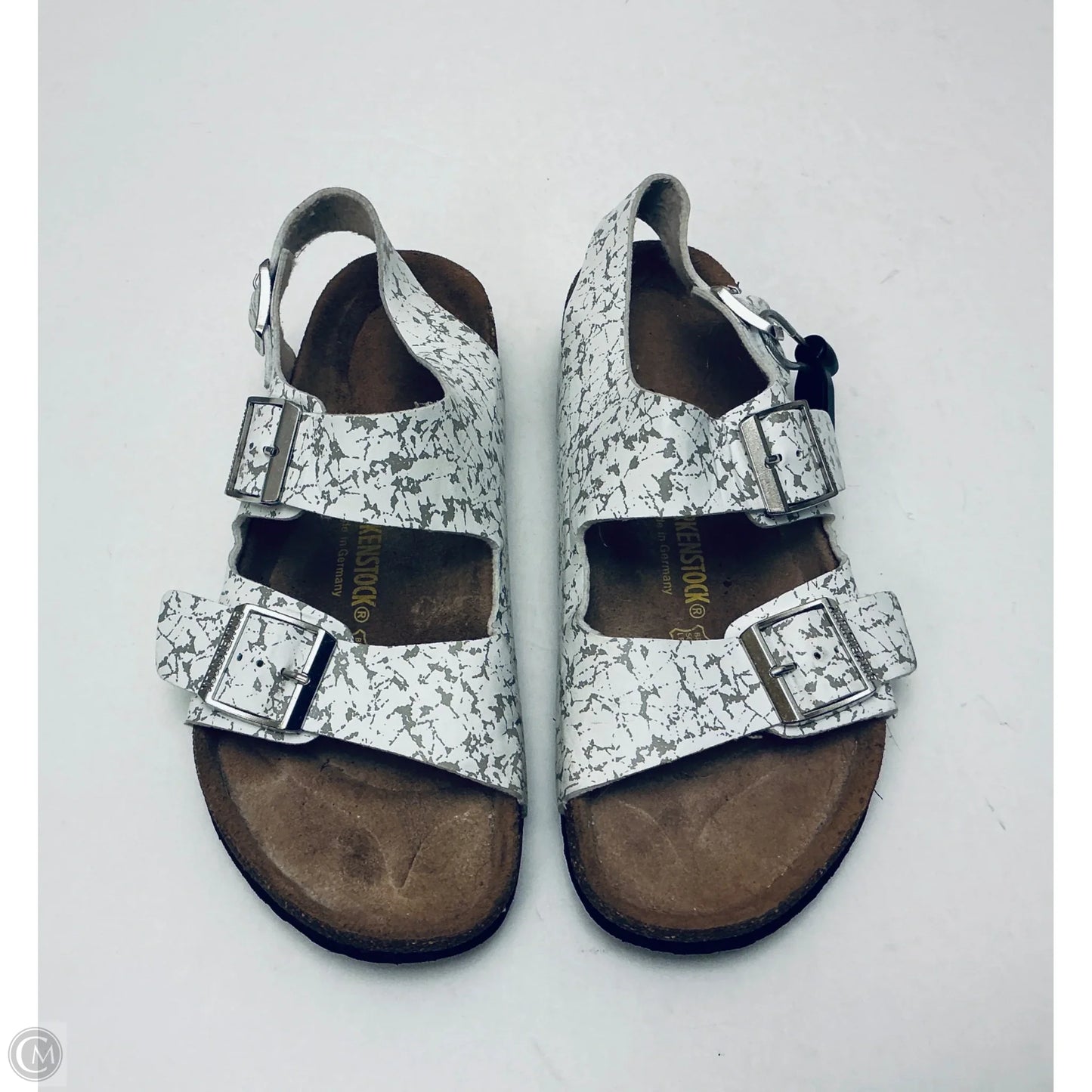 Sandals Flats By Birkenstock In White, Size: 9