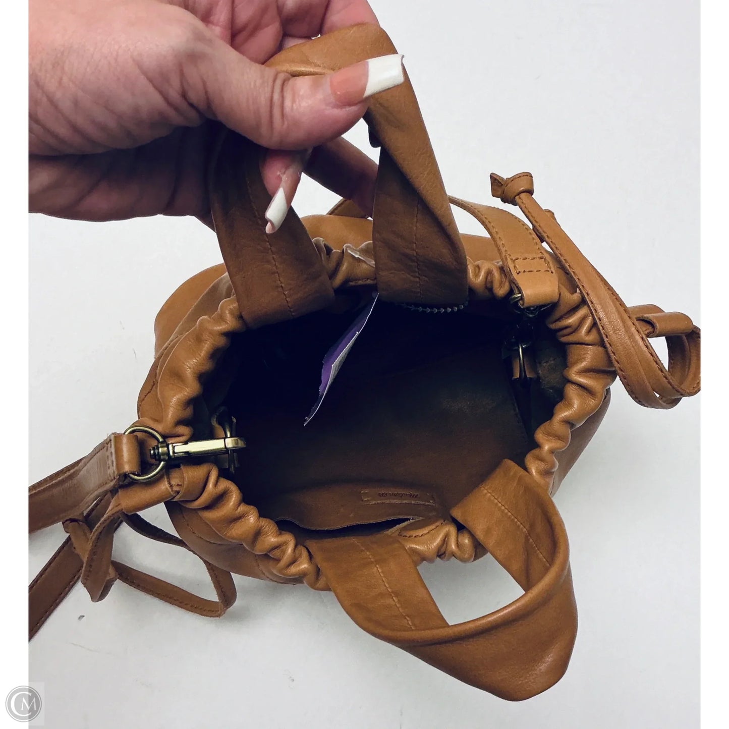 Handbag Leather By Madewell, Size: Medium