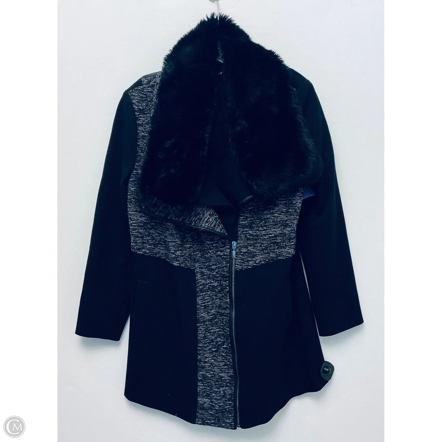 Coat Faux Fur & Sherpa By Black Label In Black, Size: 0
