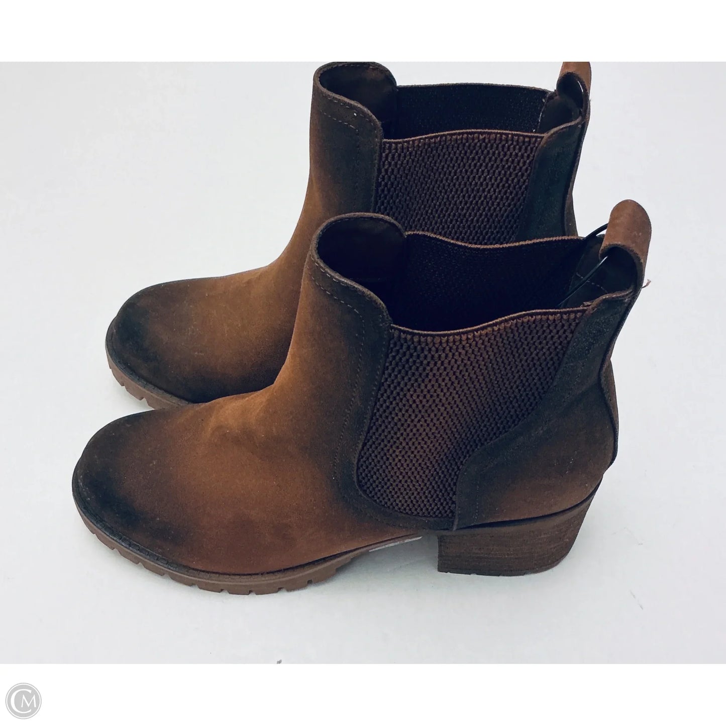 Boots Ankle Heels By Mia In Brown, Size: 10