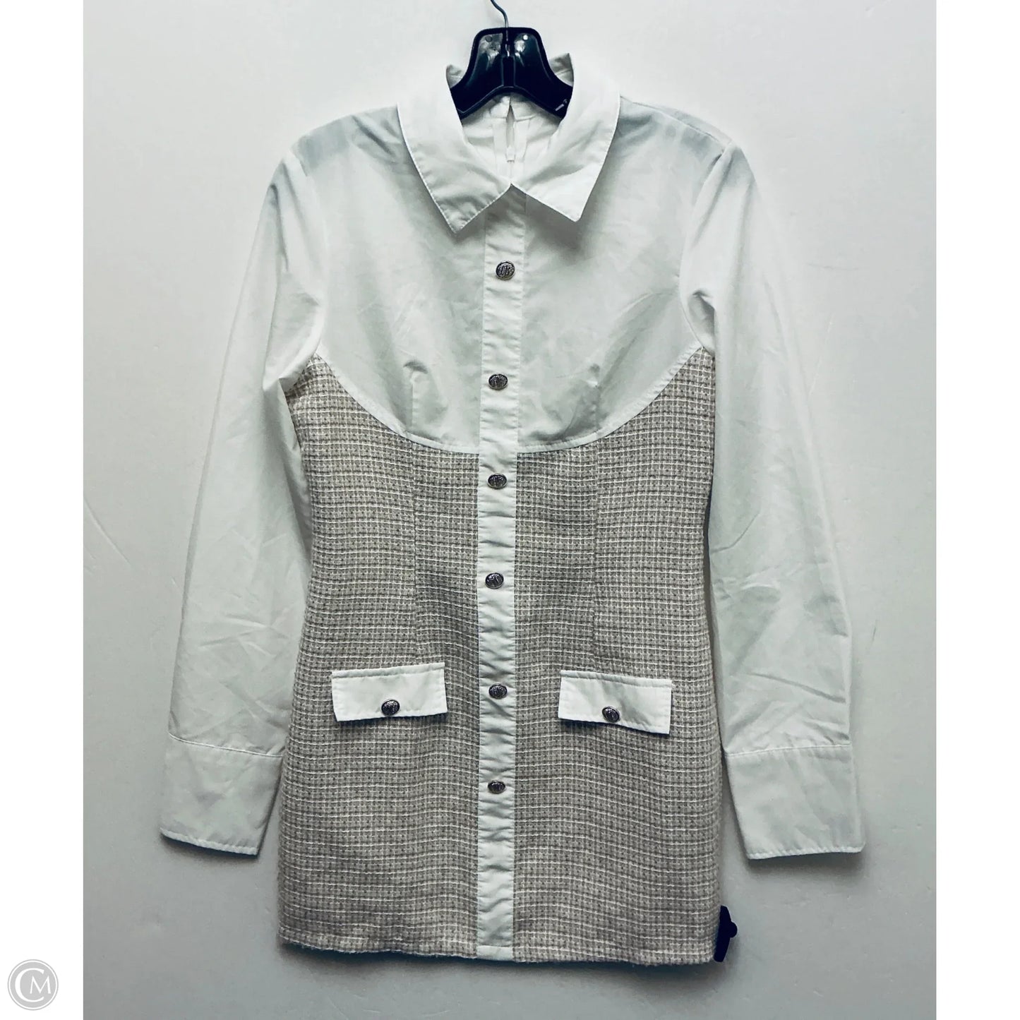 Dress Work By Shein In Tan & White, Size: S