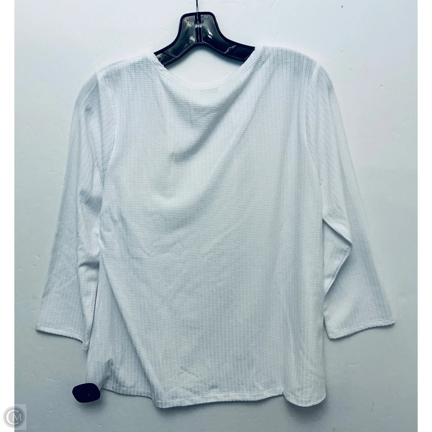 Top Long Sleeve By Liz Claiborne In White, Size: M