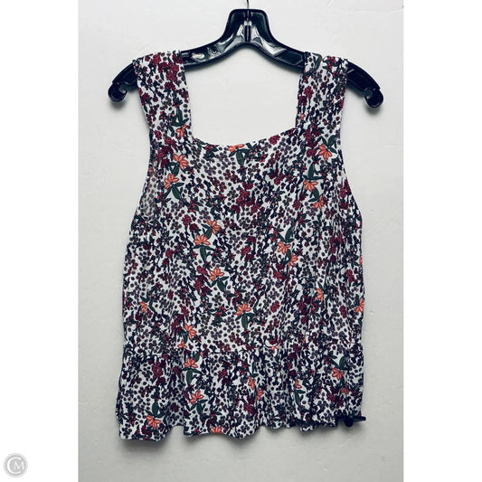 Top Sleeveless By Loft In Floral Print, Size: M