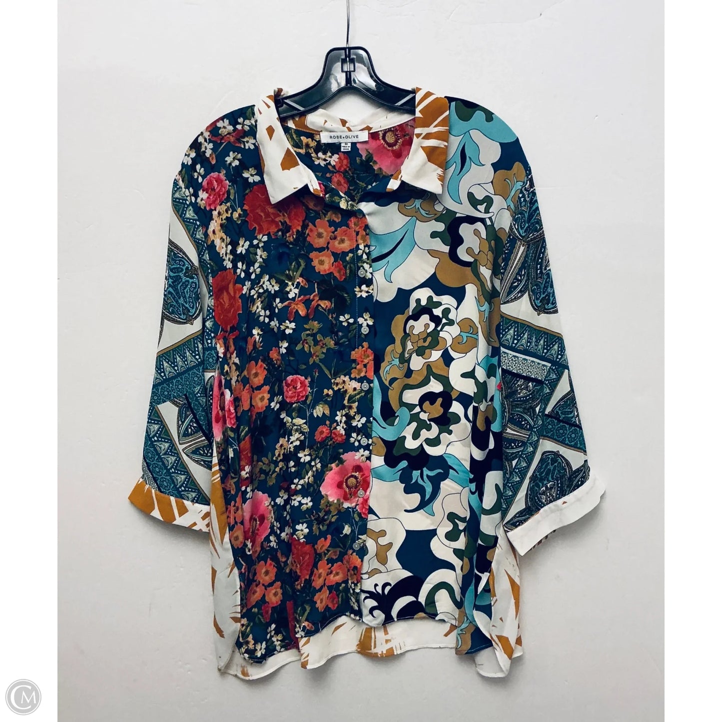 Top Long Sleeve By Rose And Olive In Floral Print, Size: 3x