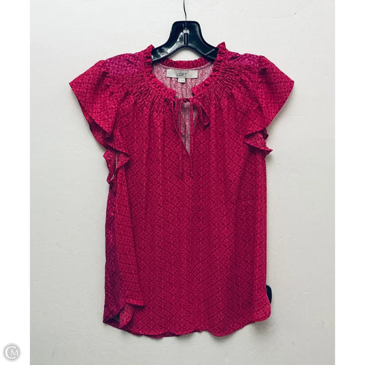 Top Short Sleeve By Loft In Pink, Size: M