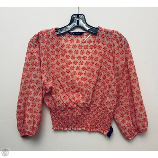 Top Long Sleeve By Zara In Pink, Size: S