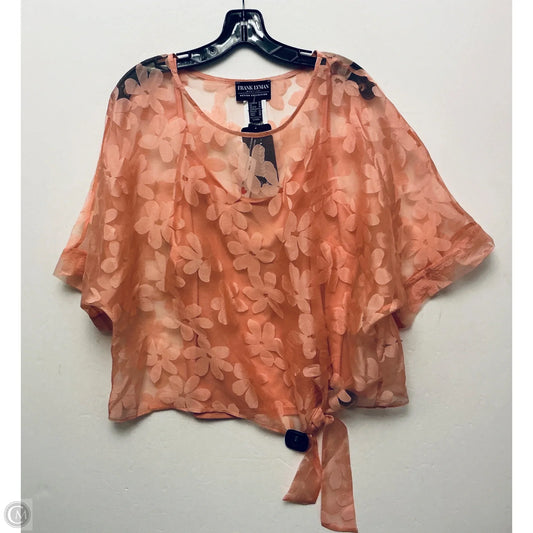 Top 2pc Short Sleeve By Frank Lyman In Peach, Size: Xl