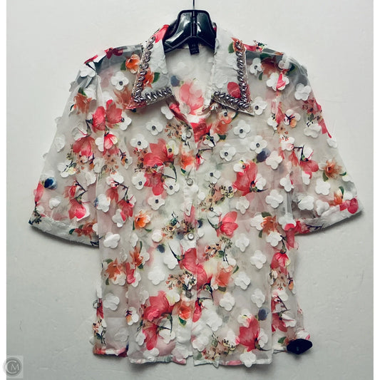 Top Short Sleeve By Cmb In Floral Print, Size: Xs